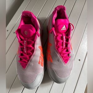 Adidas Barricade Tennis Shoes - Pink/Orange/Grey - Women’s Size 7.5